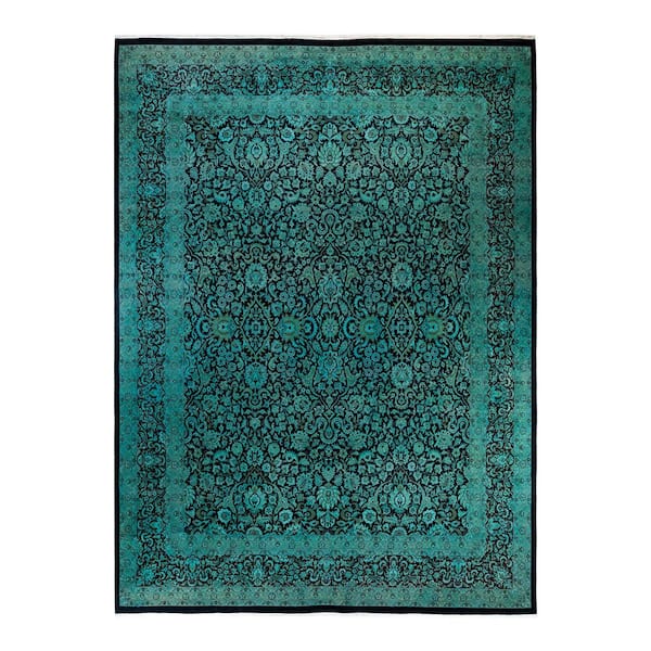 Overdyed Green 9 ft. 1 x 13 ft. 7 in. Wool Indoor Area Rug