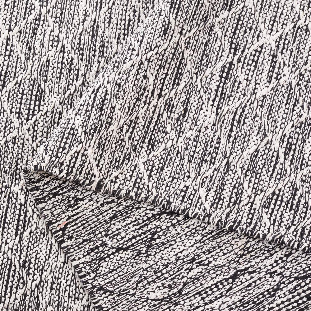 Ebony Black and Ivory Wool 6' x 9' Handmade Reversible Area Rug