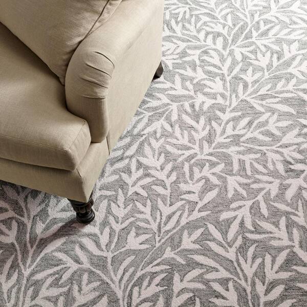 SAFAVIEH Martha Stewart Gray/Ivory 5 ft. x 8 ft. Border Abstract