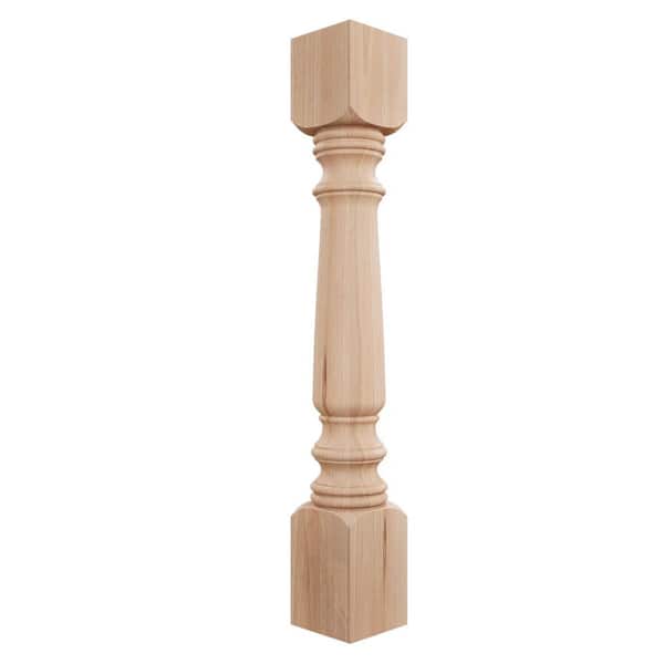 5 in. x 5 in. x 35-1/2 in. Unfinished Cherry Legacy Tapered Cabinet Column
