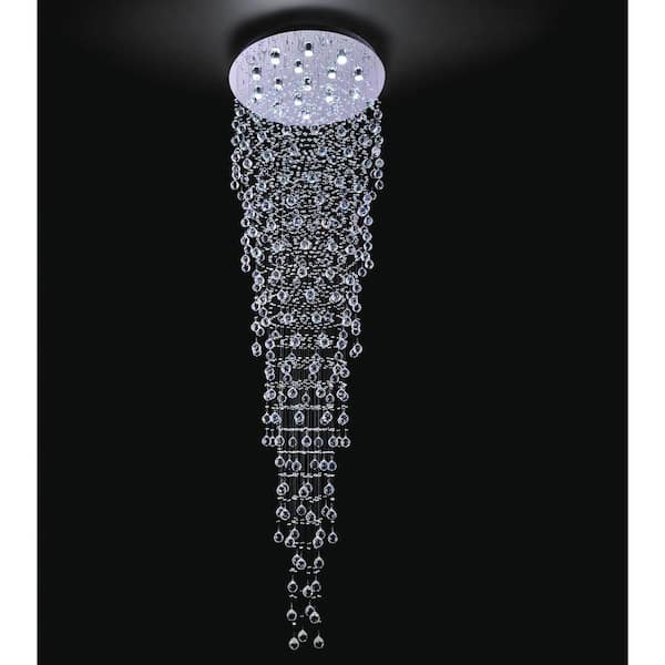 Rain Drop 16 Light Flush Mount With Chrome Finish