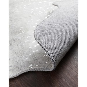 Odessa Silver/Grey 3 ft. 10 in. x 5 ft. Contemporary Polyester Area Rug