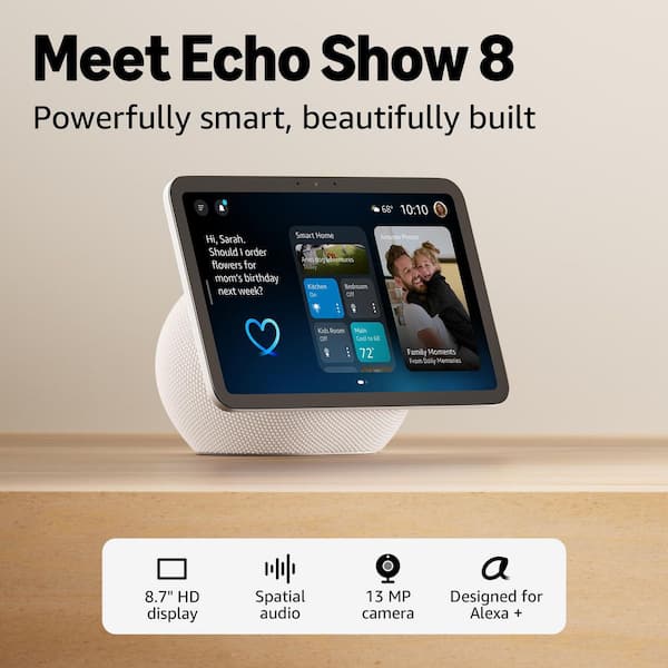 Amazon Echo Show 8 Vibrant HD 8.7 in. Display with Spatial Audio