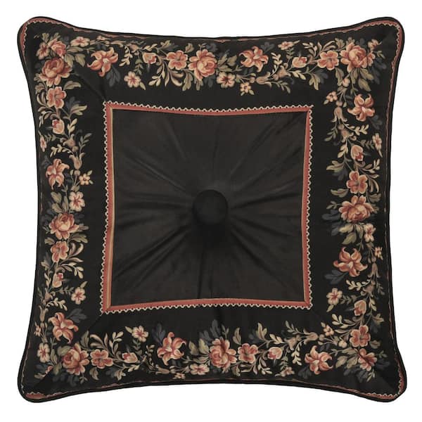 Unbranded Chantelle Black Polyester 18" Square Decorative Throw Pillow 18X18"