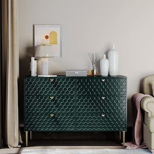 Green Modern Indoor Accent Storage Cabinet with 6 Drawers