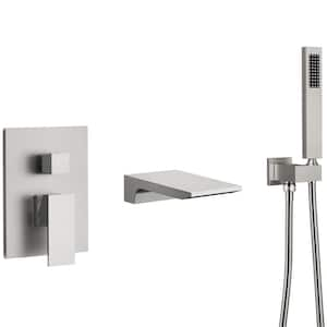 Classic Rain Single Handle 2-Spray Tub and Shower Faucet 3 GPM in. Brushed Nickel Valve Included