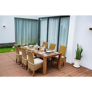 Brown Galatsi Rectangle Wood Outdoor Dining Table