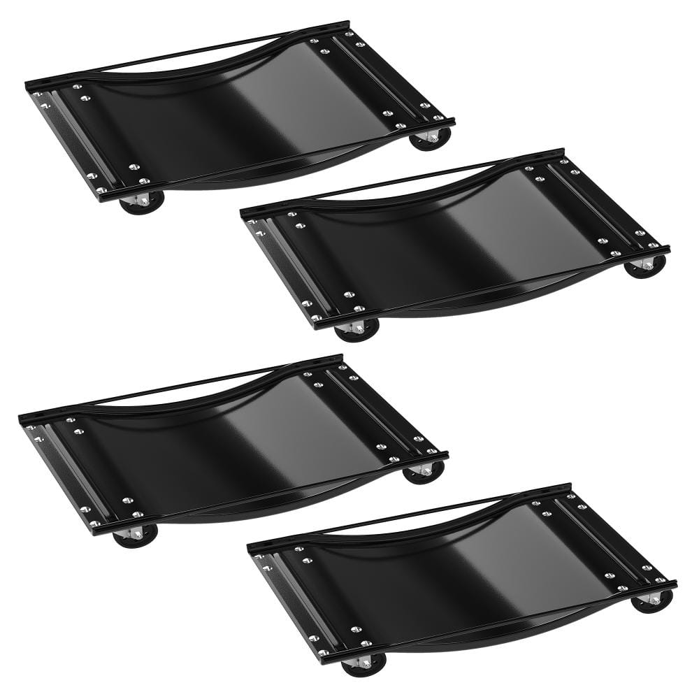 Black 5000 LBS Car Wheel Dolly Set with Brakes, Swivel Steel Wheels, Anti-Skid for Cars, Trucks, Trailers, Set of 4 price history on PriceWatchPro