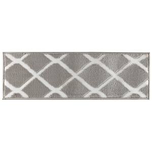 Grey/White 9 in. x 28 in. Non-Slip Stair Treads Polypropylene Latex Backing (Set of 7) Willow Stair Rugs