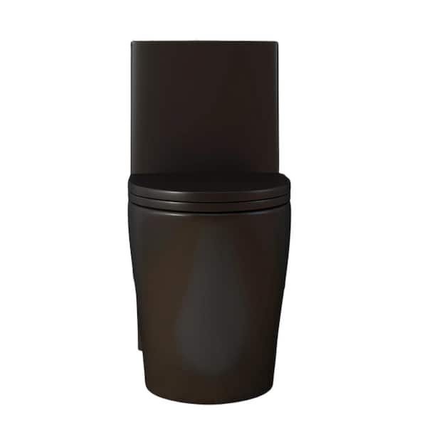 1.28/0.8 GPF Powerful Dual Flush One-Piece Toilet w/ Soft Close Seat & Comfort Chair Seat ADA Height 17" in Matte Black