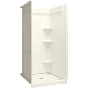 Medley 36 in. W x 75.5 in. H Shower Stall with Aging in Place Backerboards in Biscuit