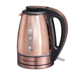 7-Cup Copper Glass Cordless Electric Kettle