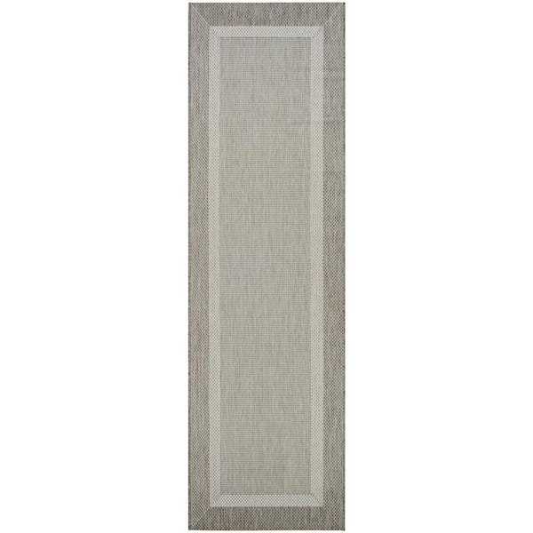 Couristan Recife Stria Texture Champagne-Taupe 2 ft. x 8 ft. Indoor/Outdoor Runner Rug