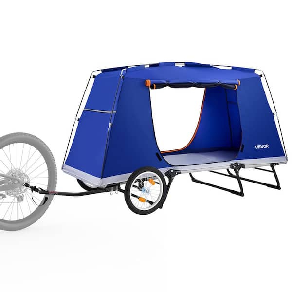 Bike Camper Trailer Tent 300 lbs. 51.1 cu. ft. Load Folding Waterproof Fabric Garden Cart, 16in. Wheels, PU2000 Coating