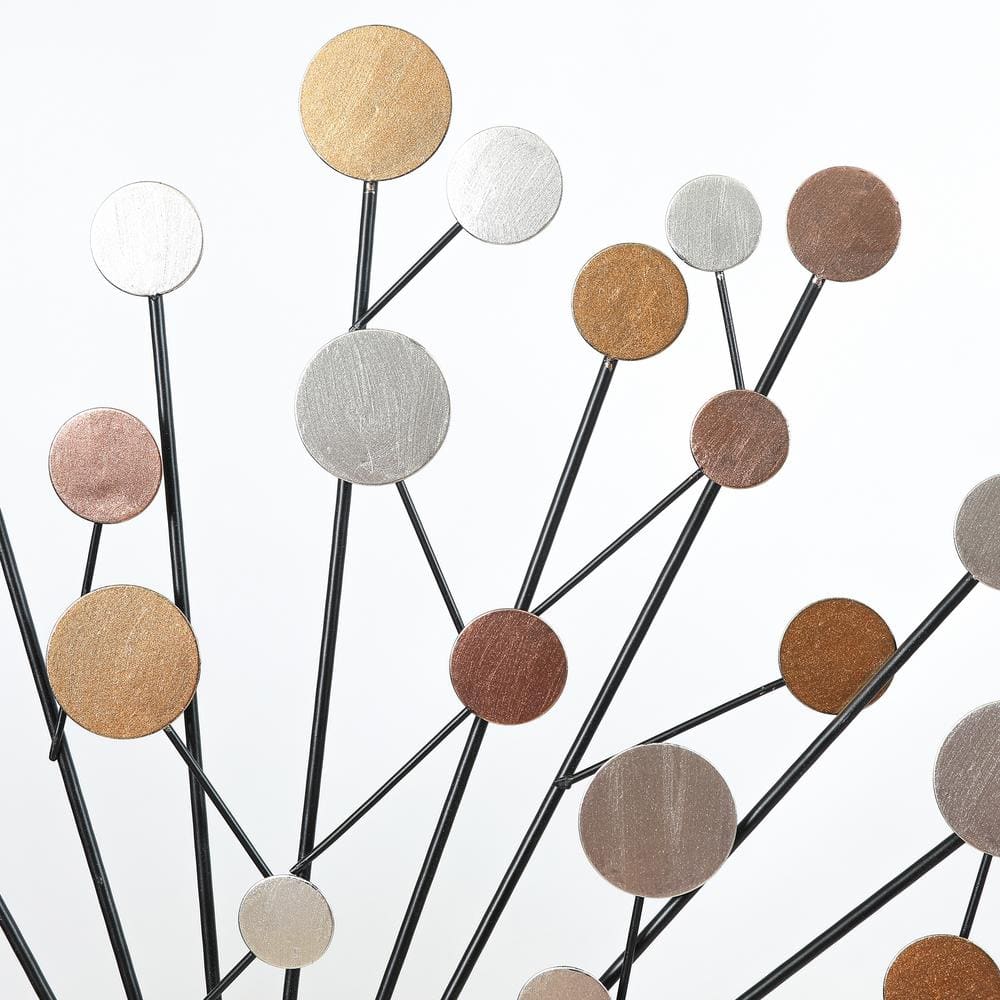 Mid-Century Modern Multicolor Iron Starburst Wall Sculpture
