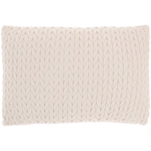 Lifestyles Ivory 20 in. x 14 in. Rectangle Throw Pillow