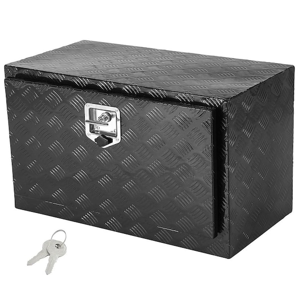 VEVOR Underbody Truck Box, 30x17x18 in. Pickup Storage Box, Heavy Duty Aluminum Diamond Plate Tool Box with Lock and Keys