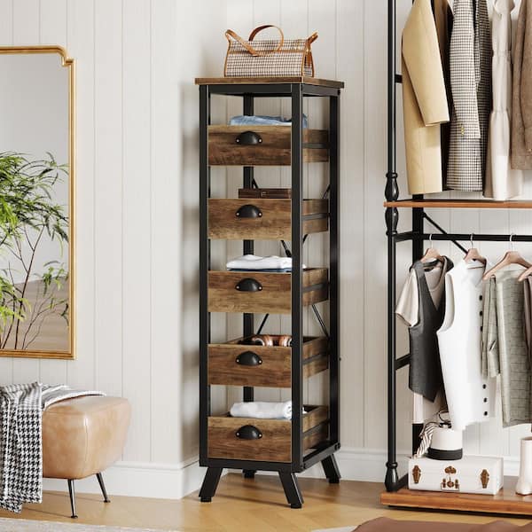 Brenda Brown Black 44.88 in. H Storage Sideboard Buffet Cabinet Dressers Chests Home Office Pull-Out Organizers