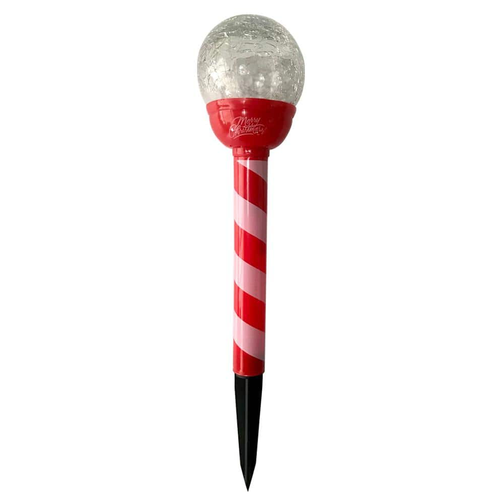 home accents holiday solar crackle ball stake light