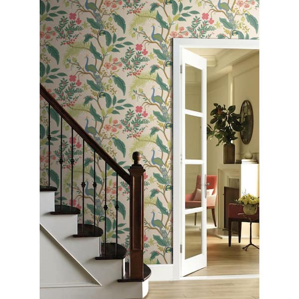 60.75 sq. ft. Peacock Wallpaper