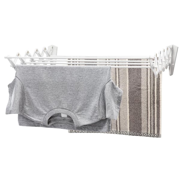 Woolite 24 Wide Collapsible Wall-Mount Drying Rack - White