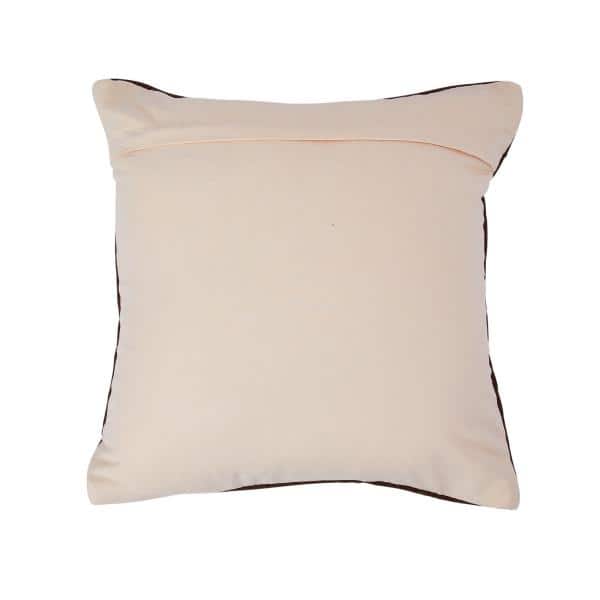 Brown and Cream Cotton Wool Square Throw Pillow
