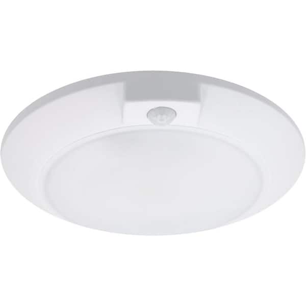 Cedar Hill 5.5 in. 12 W. White Standard Integrated LED Fixture with Motion Sensor Flush Mount Ceiling Lights