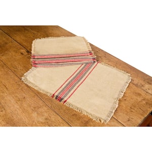 14 in. x 20 in. Natural Linen Stripe Placemats (Set of 4)