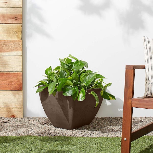 Simplicity Square 16 in. x 16 in. x 13 in. Chocolate PSW Pot