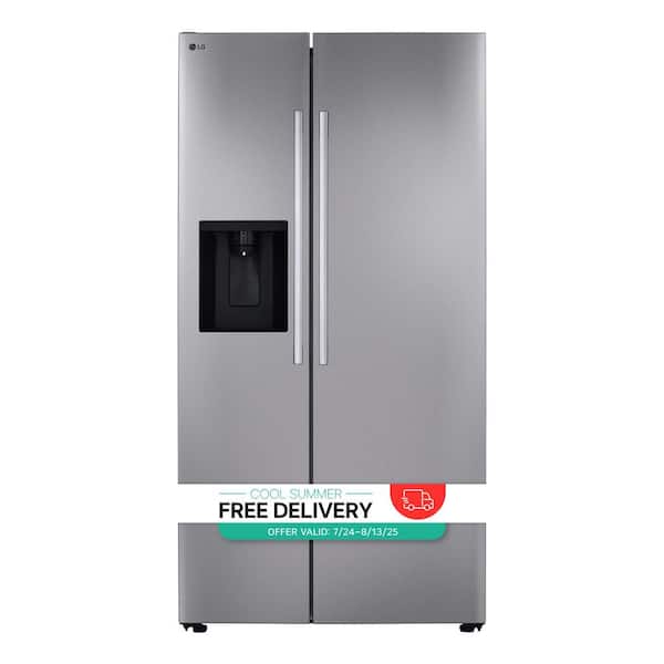 27 cu. ft. Side-by-Side Standard Depth Slim In Door Ice and Water Dispenser in PrintProof Stainless Steel Wi-Fi enabled