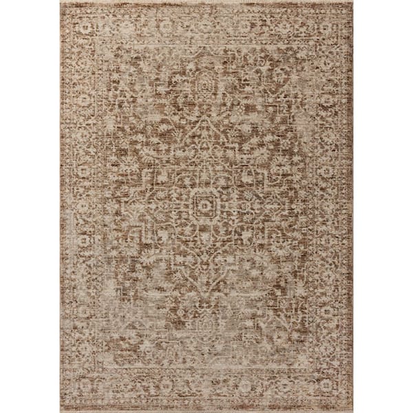 Newman Bark / Natural 7 ft. 10 in. x 10 ft. 2 in. Traditional Area Rug