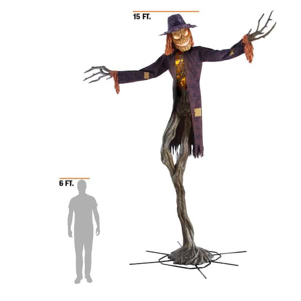 15 ft. Gruesome Grounds Giant-Sized Animated LED Worricrow H10