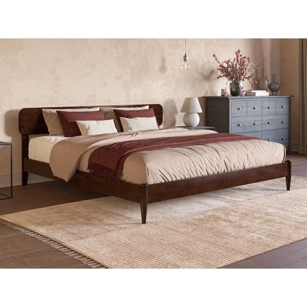 AFI Florence Walnut Brown Solid Wood Frame King Low Profile Platform ...