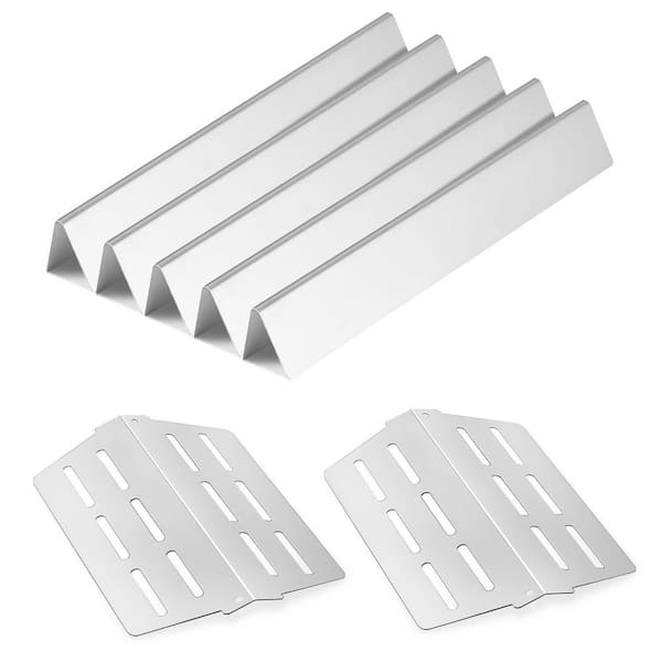 Flavorizer Bars and Heat Deflectors, 17 in. Replacement Part, Weber Genesis 300 Series, Stainless Steel Plate, 7-Pack