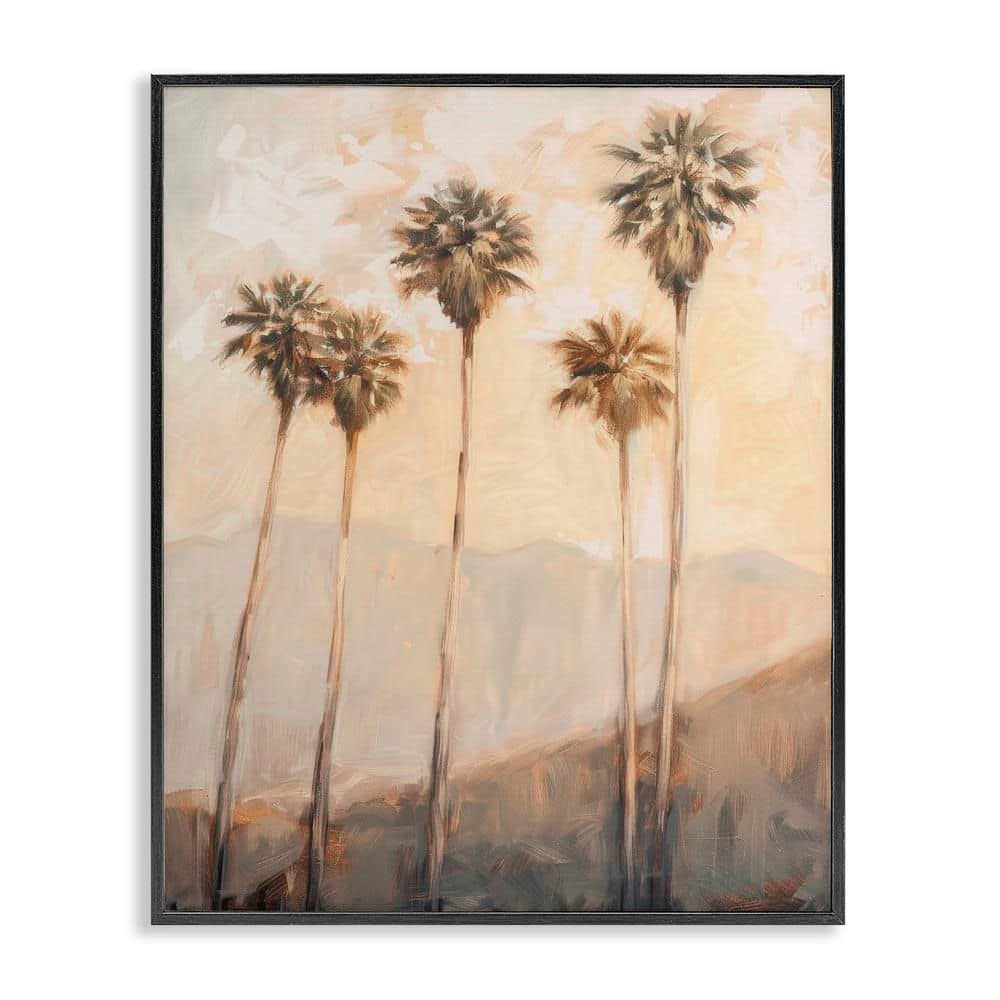 SoCal Sunny Palm Trees by Petal Prints Design Black Framed Nature Giclee Art Print 14 in. x 11 in. price history on PriceWatchPro