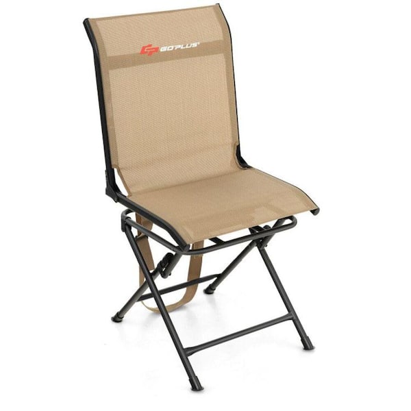 cenadinz All weather Outdoor Foldable 360 Degree Swivel Chair with Iron Frame Brown