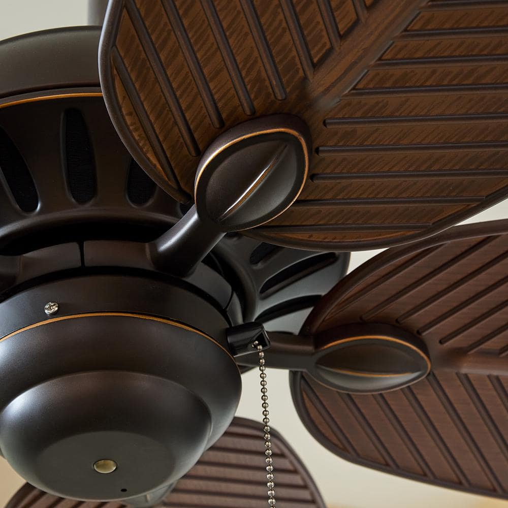 Ren 52" Roman Bronze Outdoor Ceiling Fan with American Walnut Blades