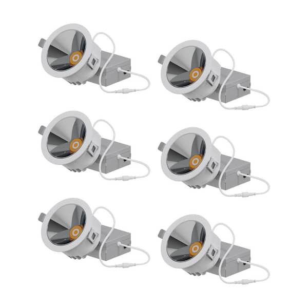 InfiBrite 50 Deg Angle 4 in. 5CCT Selectable White New Construction 12-Watt 960-Lumens Triac Dimmable LED Light (6-Pack)