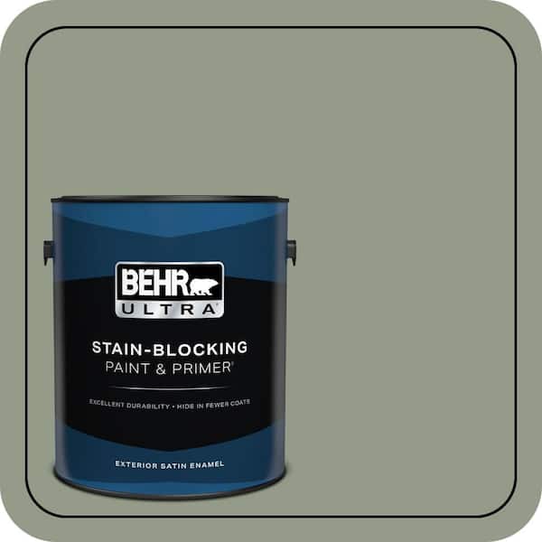 BEHR ULTRA 1 gal. #430F-4 False Cypress Satin Enamel Exterior Paint & Primer