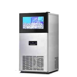 15 in. 180 lbs./24-Hours Freestanding Commercial Ice Maker Machine Ice Machine with 5 lbs. Storage Bin in Silver