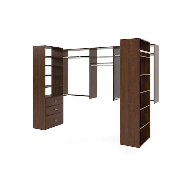 Closet Evolution Ultimate 60 in. W - 96 in. W Espresso Wood Closet System  TR19 - The Home Depot