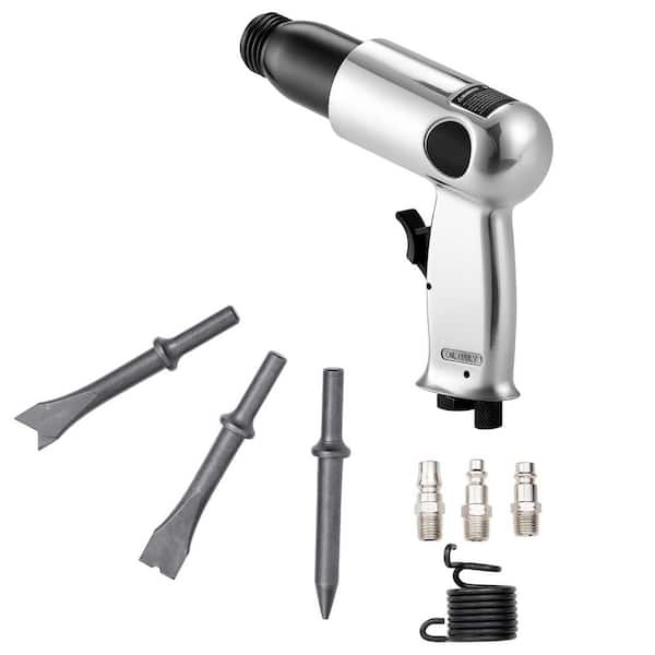 Air Hammer, 3500BPM Pneumatic Hammer with 2.76 in. Stroke and 4-Piece Chisels Round Shank Pistol-Grip Compact Air Chisel