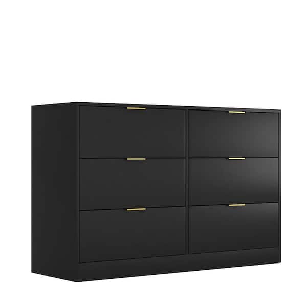 Nestfair Black Modern 6-Drawer Large Storage 47.2 in. W Dresser Nestfair Black Modern 6-Drawer Large Storage 47.2 in. W Dresser