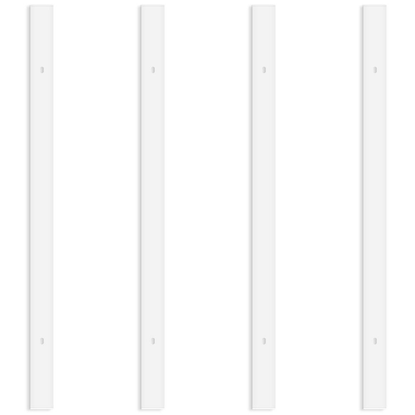 2FT H Track Lighting Rail, Single Circuit 120V H-Type Track System, Compatible with Standard H Track Heads White 4 Pack