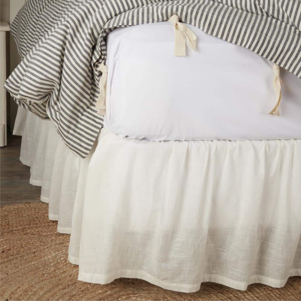 Antique Muslin White California King Bed Skirt 84Lx72Wx16 price history on PriceWatchPro