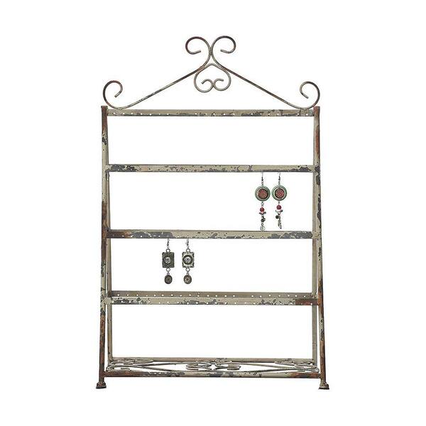 Unbranded 22 in. Rustic White Metal Earring Holder