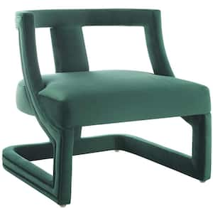 Requisite Green Accent Lounge Performance Velvet Armchair