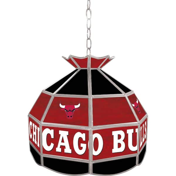 Trademark Chicago Bulls NBA 16 in. Nickel Hanging Tiffany Style Lamp