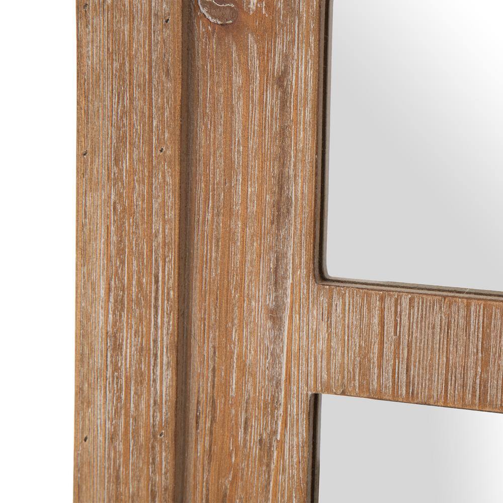 Rustic Arch Full-Length Natural Wood Wall Mirror 40"x22"