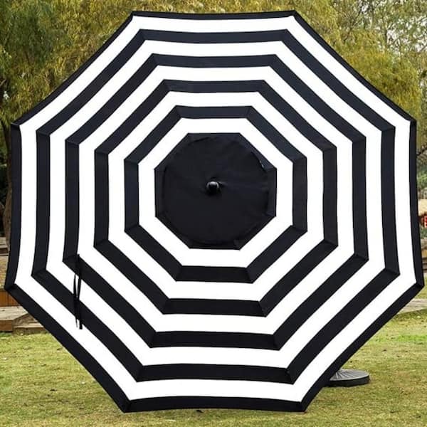 9 ft patio market umbrella replacement canopy Cubilan 9 ft. Patio Umbrella Replacement Canopy Market Umbrella Top Outdoor Umbrella Canopy with 8 Ribs in Black and White